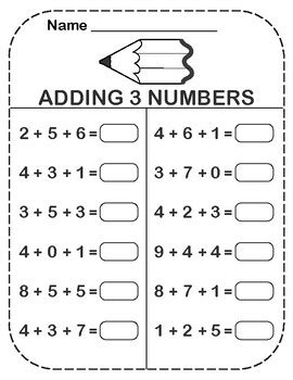 addition 3 numbers worksheet|Addition – Adding 3 Numbers / FREE Printable .